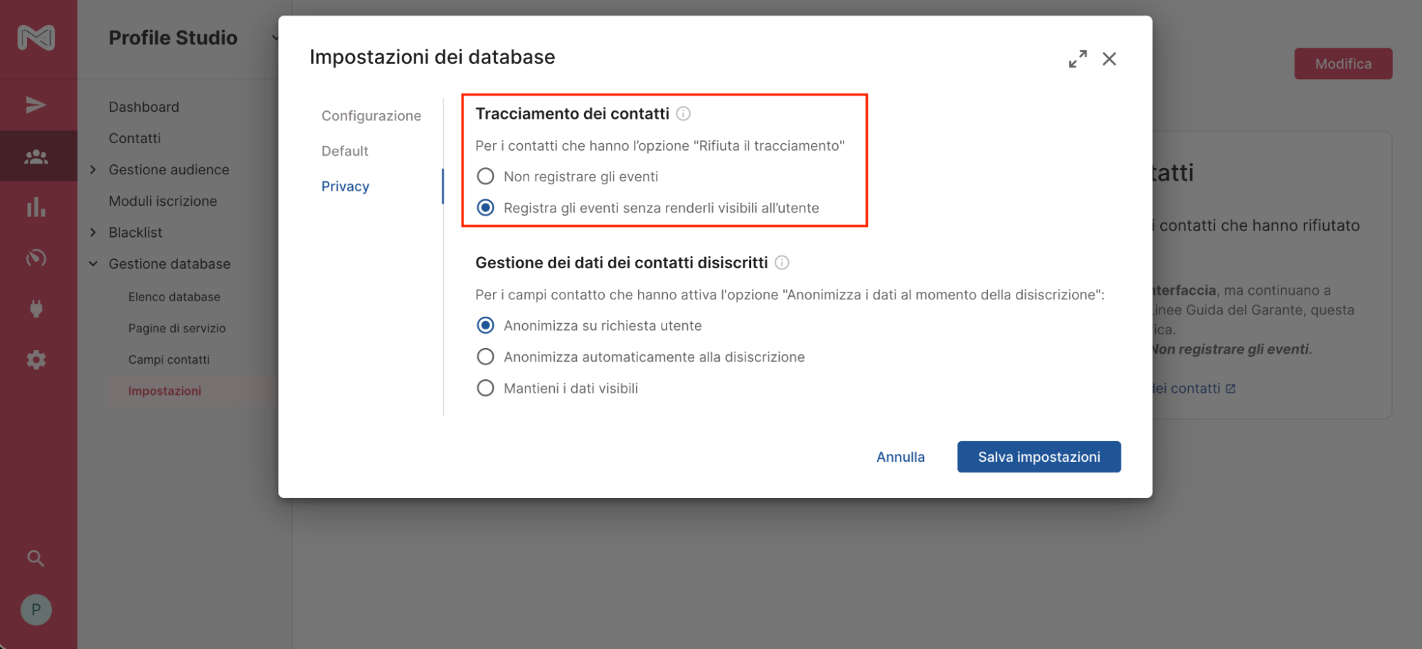 Magnews tracciamento contatti